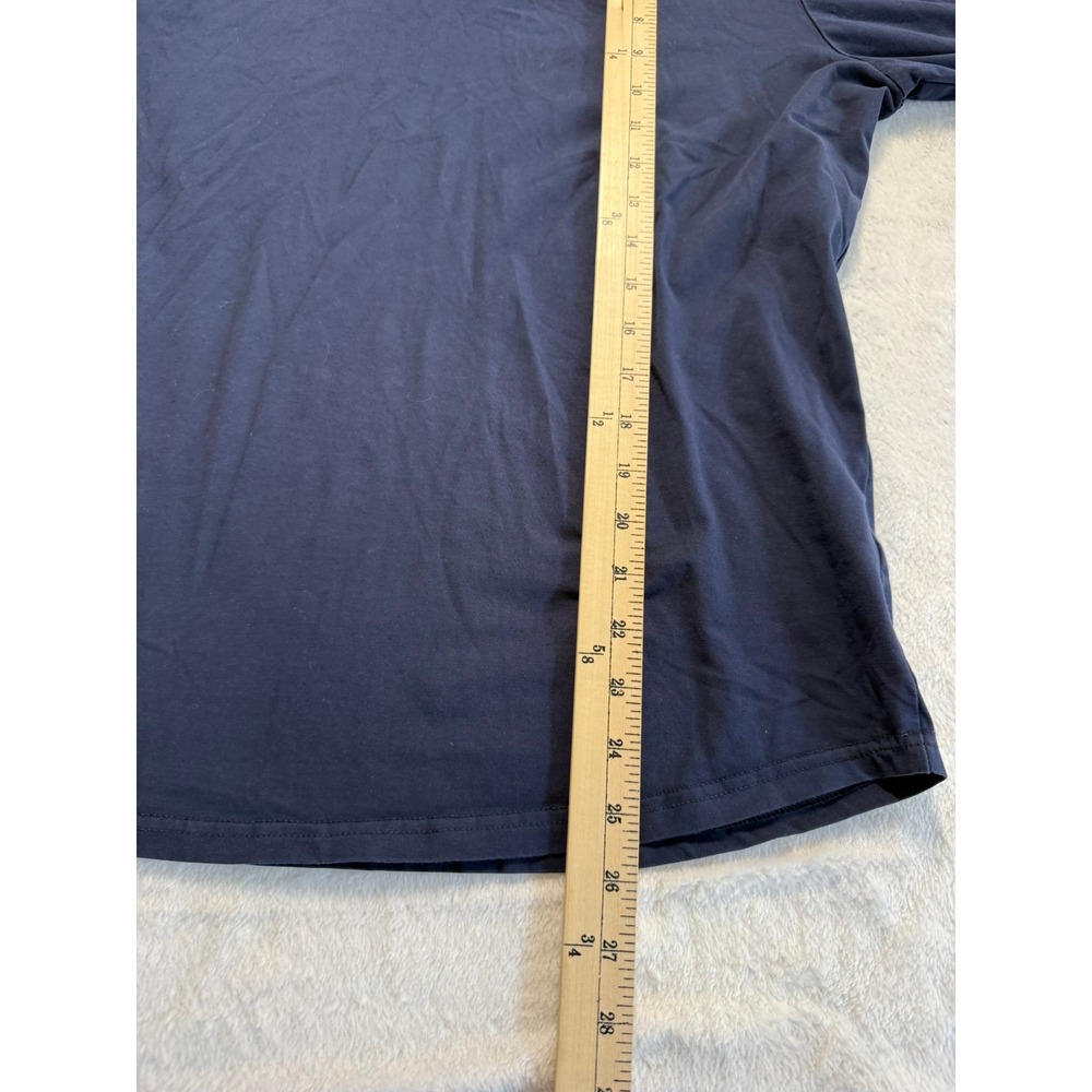 State and Liberty Mens Buttonless Long Sleeve Polo Navy Blue Athletic Fit Size M - Picture 5 of 5